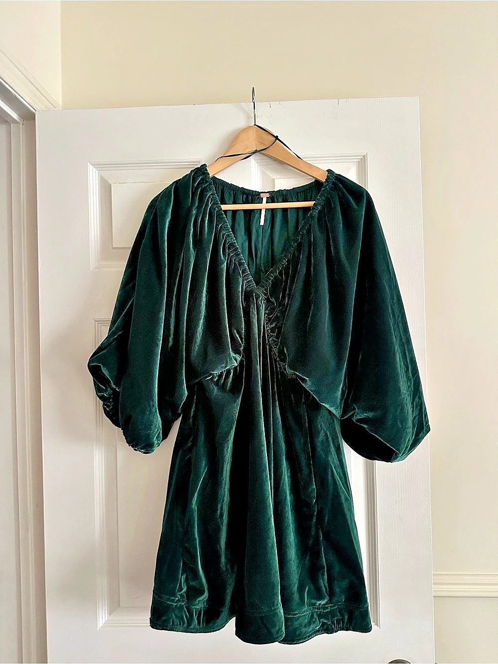 Free People Portia Velvet Mini Dress Green Small